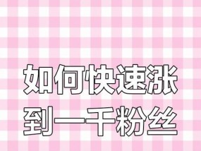 如何快速涨到1000粉丝（教你成功的增长粉丝数量）