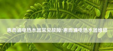 惠而浦热水器显示E0问题解决方法（E0错误的原因及解决方案）  第1张