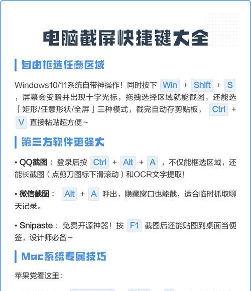 电脑截屏快捷键的使用方法(掌握电脑截屏技巧) 第2张 电脑截屏快捷键的使用方法(掌握电脑截屏技巧) 第2张